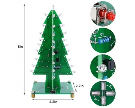DIY Kit RGB Flash LED Circuit Colorful Christmas Trees LED Soldering Practice Kits Xmas Fun Gift DC 4.5V-5.5V